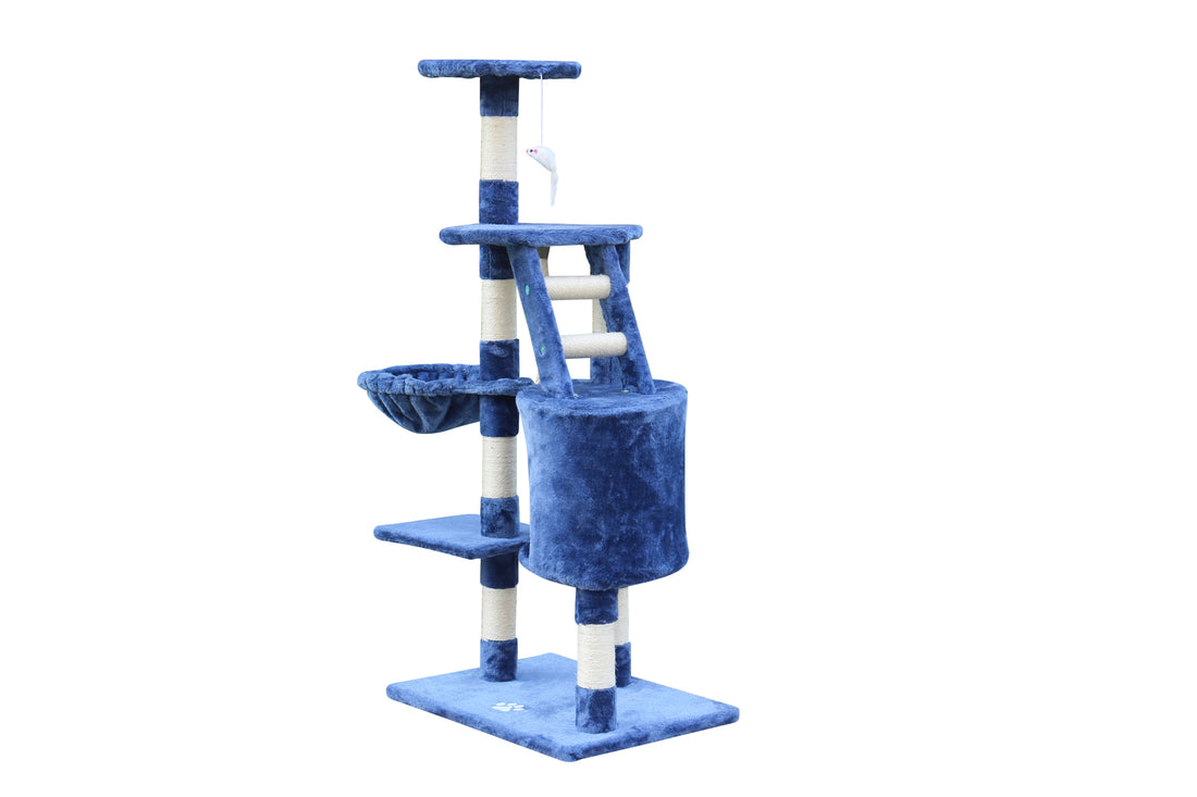 YES4PETS 120 cm Multi level Cat Kitten Scratching Post Tree-Blue-Cat Trees-PEROZ Accessories