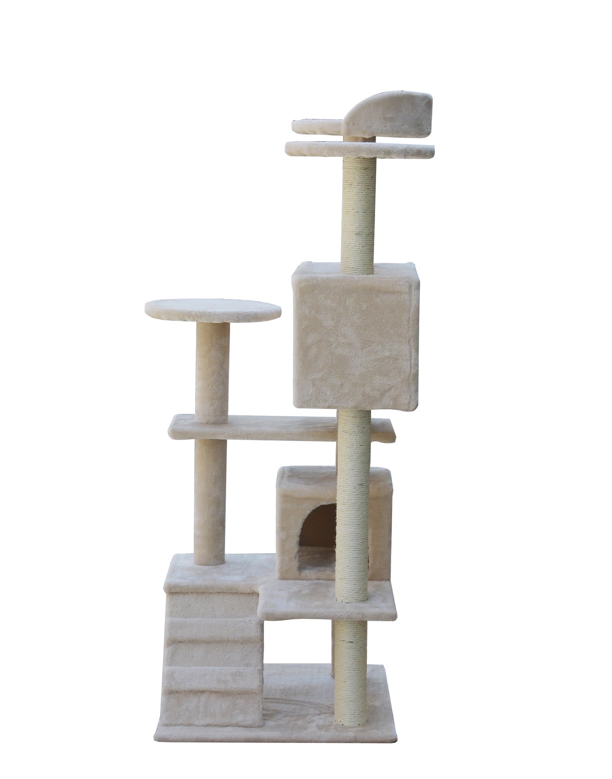 YES4PETS 130 cm Beige Cat Scratching Post Tree Scratcher Pole-Beige-Pet Care &gt; Cat Supplies-PEROZ Accessories