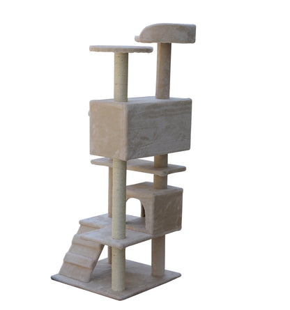 YES4PETS 130 cm Beige Cat Scratching Post Tree Scratcher Pole-Beige-Pet Care &gt; Cat Supplies-PEROZ Accessories