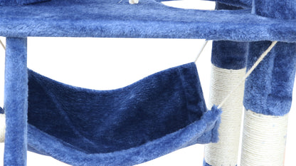 YES4PETS 140 cm Cat Kitten Scratching Post Tree W ladder &amp; Hammock-Blue-Pet Care &gt; Cat Supplies-PEROZ Accessories