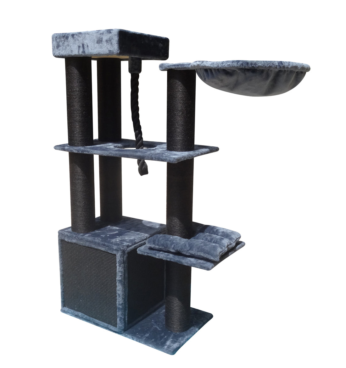 YES4PETS 160 cm XL Multi Level Cat Scratching Post Tree Scratcher 14cm Thick Pole- Grey-Cat Trees-PEROZ Accessories