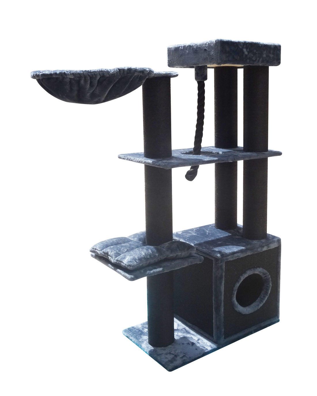 YES4PETS 160 cm XL Multi Level Cat Scratching Post Tree Scratcher 14cm Thick Pole- Grey-Cat Trees-PEROZ Accessories