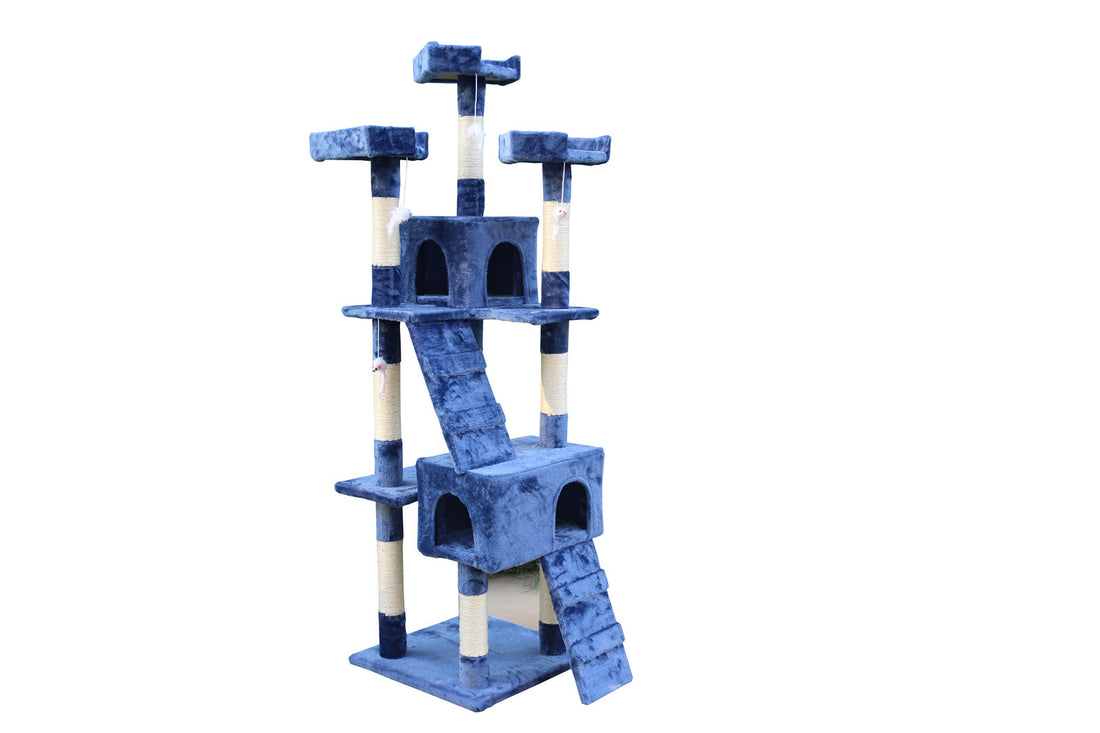 YES4PETS 170cm Cat Scratching Post Tree Post House Tower with Ladder Furniture Blue-Cat Trees-PEROZ Accessories