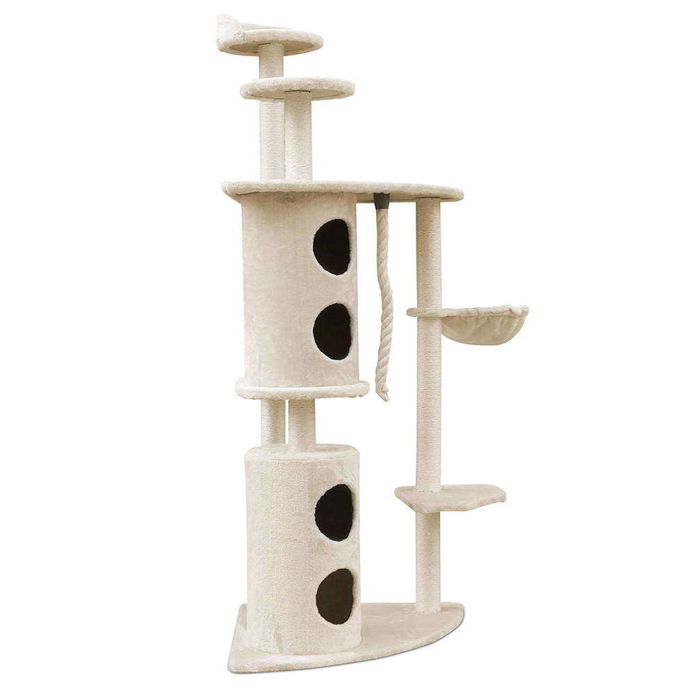 YES4PETS 170cm XL Multi Level Cat Scratching Post Tree Post House Tower-Beige-Cat Trees-PEROZ Accessories