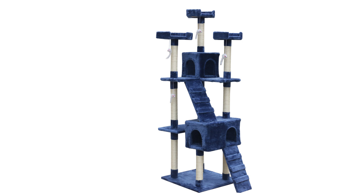 YES4PETS 180 cm Cat Kitten Scratching Post Tree W ladder-Blue-Pet Care &gt; Cat Supplies-PEROZ Accessories