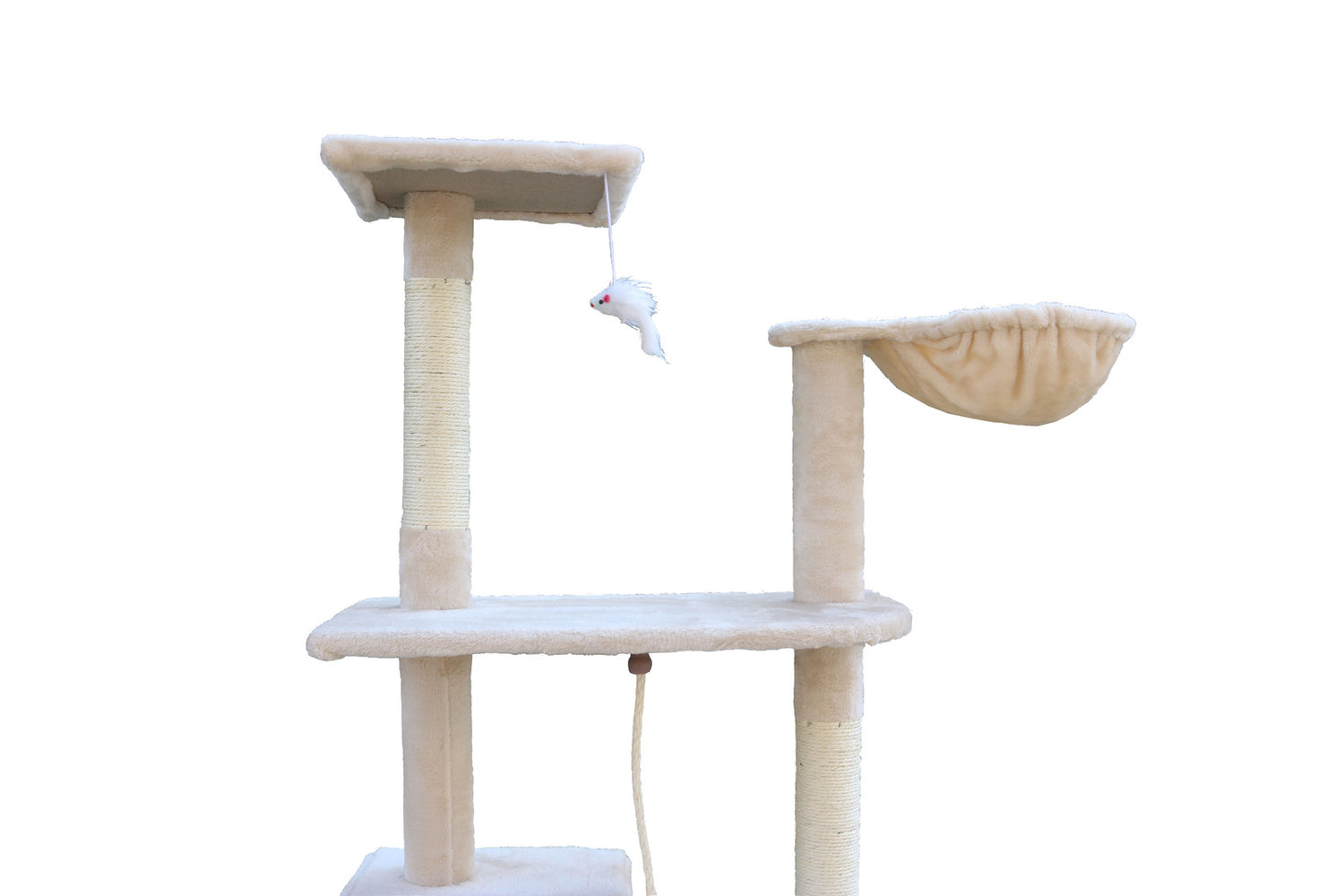 YES4PETS 193cm Cat Scratching Tree Post Sisal Pole Scratching Post Scratcher Tower Condo Beige-Cat Trees-PEROZ Accessories
