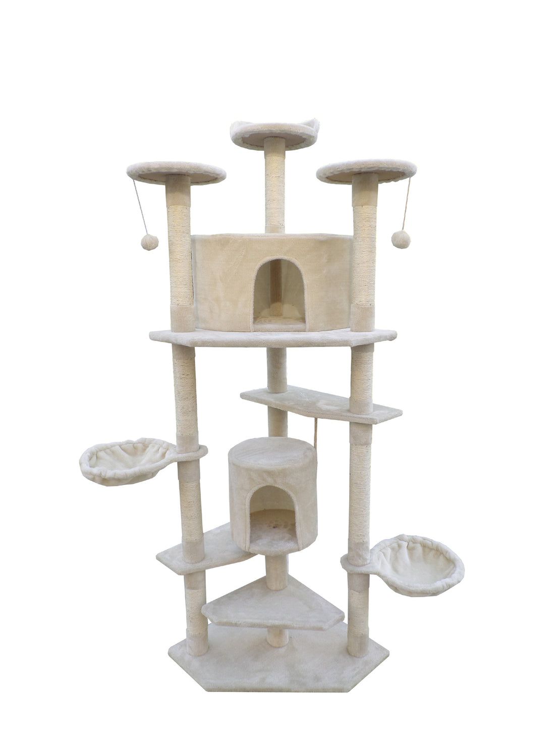 YES4PETS 200 cm Cat Scratching Post Tree Scratcher Corner Tower Furniture- Beige-Cat Trees-PEROZ Accessories