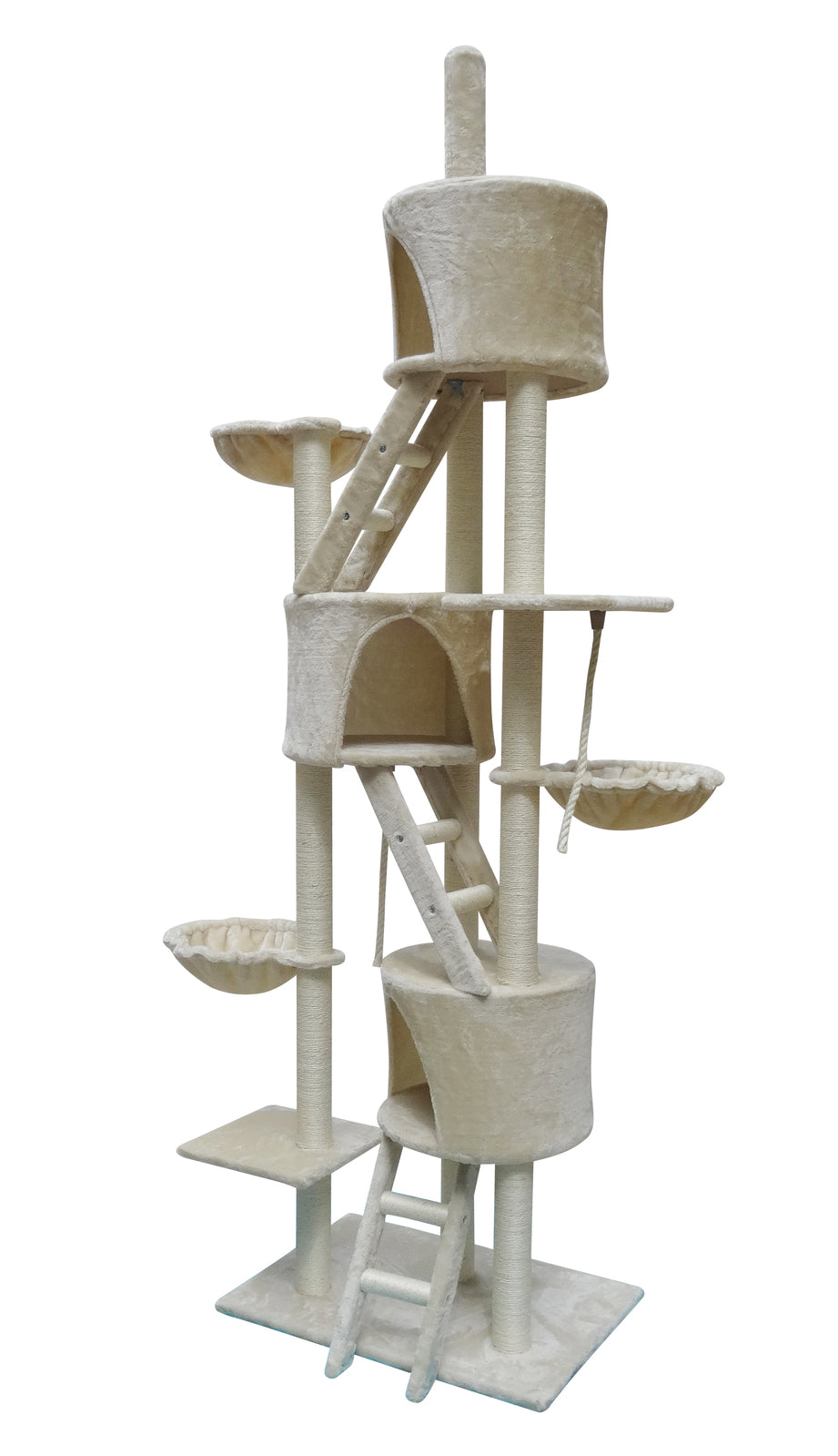 YES4PETS 244 cm XL Multi Level Cat Scratching Post Tree Scratcher Pole- Beige-Pet Care &gt; Cat Supplies-PEROZ Accessories