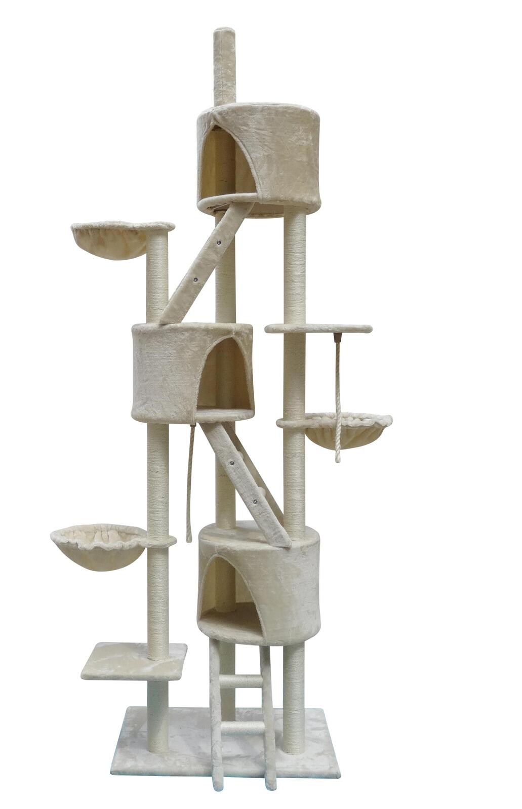 YES4PETS 244 cm XL Multi Level Cat Scratching Post Tree Scratcher Pole- Beige-Pet Care &gt; Cat Supplies-PEROZ Accessories