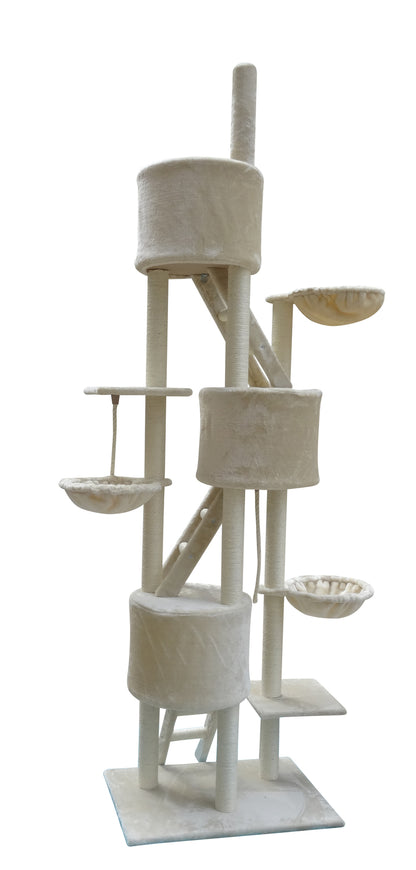 YES4PETS 244 cm XL Multi Level Cat Scratching Post Tree Scratcher Pole- Beige-Pet Care &gt; Cat Supplies-PEROZ Accessories
