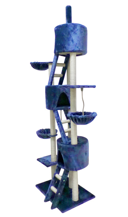 YES4PETS 244 cm XL Multi Level Cat Scratching Post Tree Scratcher Pole- Blue-Pet Care &gt; Cat Supplies-PEROZ Accessories