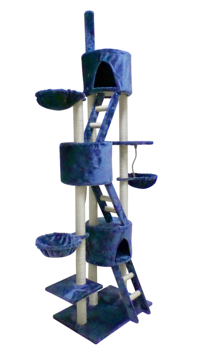 YES4PETS 244 cm XL Multi Level Cat Scratching Post Tree Scratcher Pole- Blue-Pet Care &gt; Cat Supplies-PEROZ Accessories