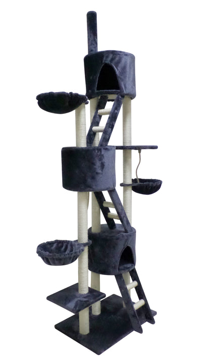 YES4PETS 244 cm XL Multi Level Cat Scratching Post Tree Scratcher Pole- Grey-Pet Care &gt; Cat Supplies-PEROZ Accessories