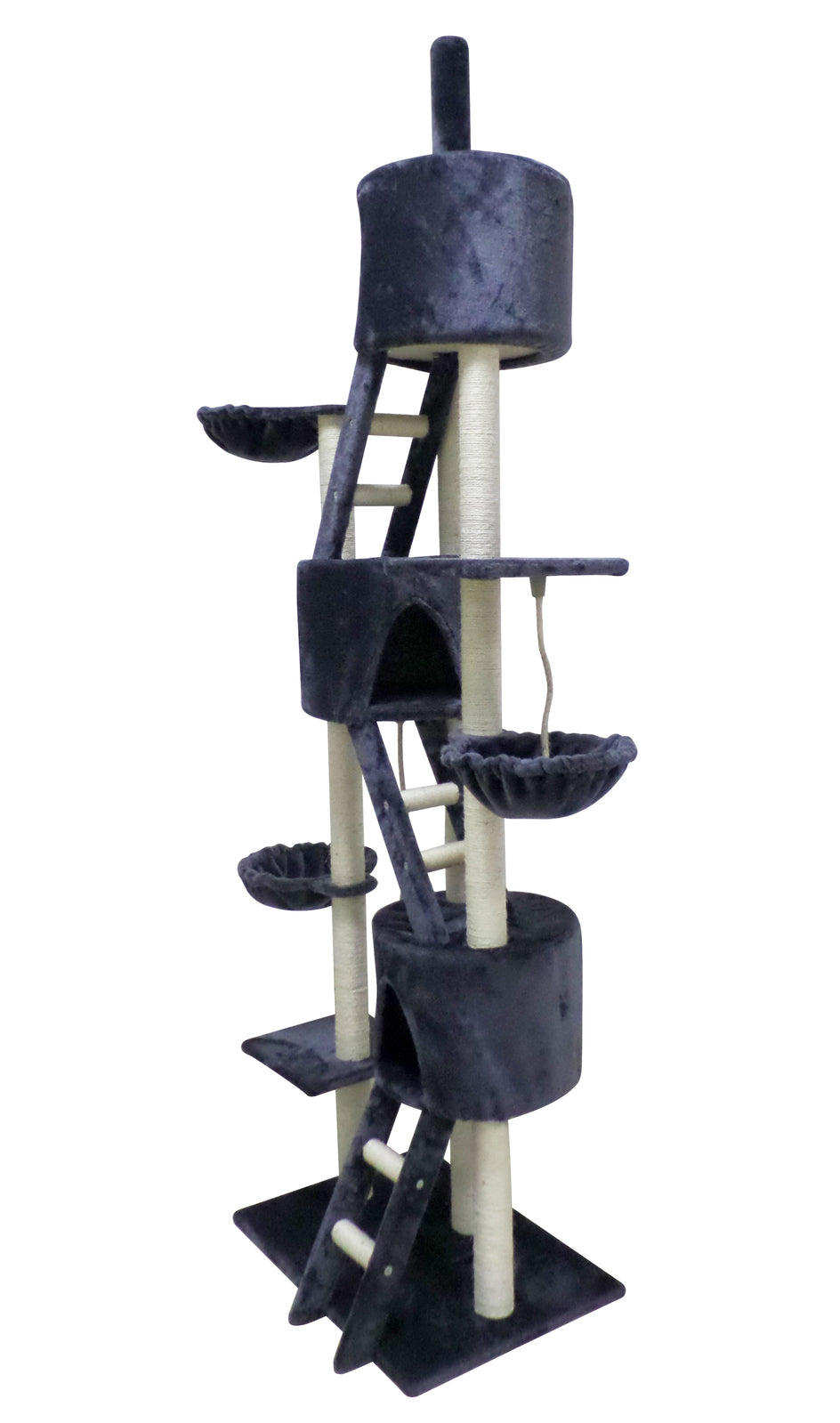 YES4PETS 244 cm XL Multi Level Cat Scratching Post Tree Scratcher Pole- Grey-Pet Care &gt; Cat Supplies-PEROZ Accessories