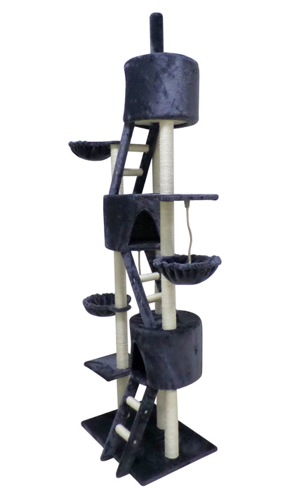YES4PETS 244 cm XL Multi Level Cat Scratching Post Tree Scratcher Pole- Grey-Pet Care &gt; Cat Supplies-PEROZ Accessories