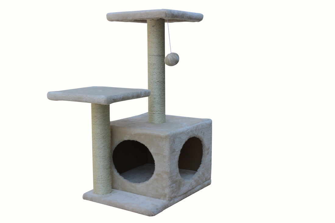 YES4PETS 71cm Beige Cat Scratching Tree Scratcher Post Pole Furniture Gym House-Cat Trees-PEROZ Accessories