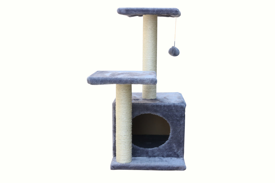 YES4PETS 71cm Grey Cat Scratching Tree Scratcher Post Pole Furniture Gym House-Cat Trees-PEROZ Accessories
