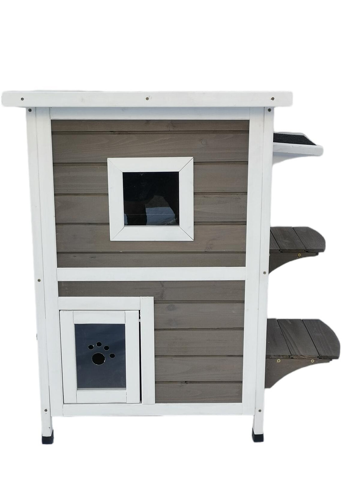 YES4PETS 2 Story Cat Shelter Condo with Escape Door Rainproof Kitty House-Pet Care &gt; Cat Supplies-PEROZ Accessories