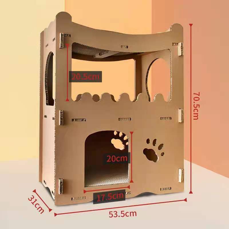 YES4PETS Cat Cardboard House Tower Condo Scratcher Pet Post Furniture Double Storey-Pet Care &gt; Cat Supplies-PEROZ Accessories