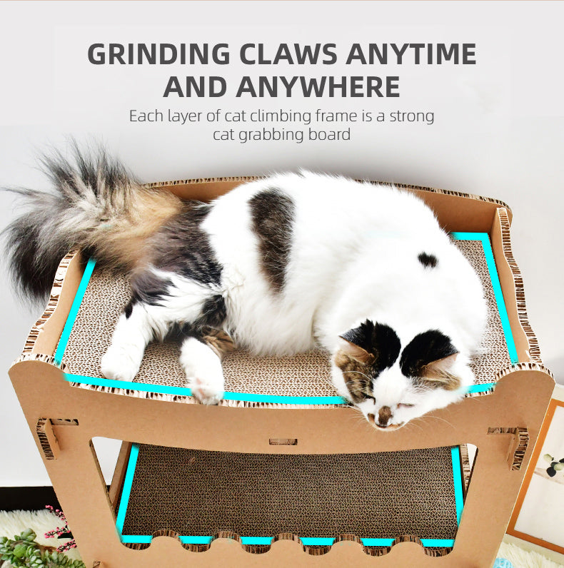 YES4PETS Cat Cardboard House Tower Condo Scratcher Pet Post Furniture Double Storey-Pet Care &gt; Cat Supplies-PEROZ Accessories