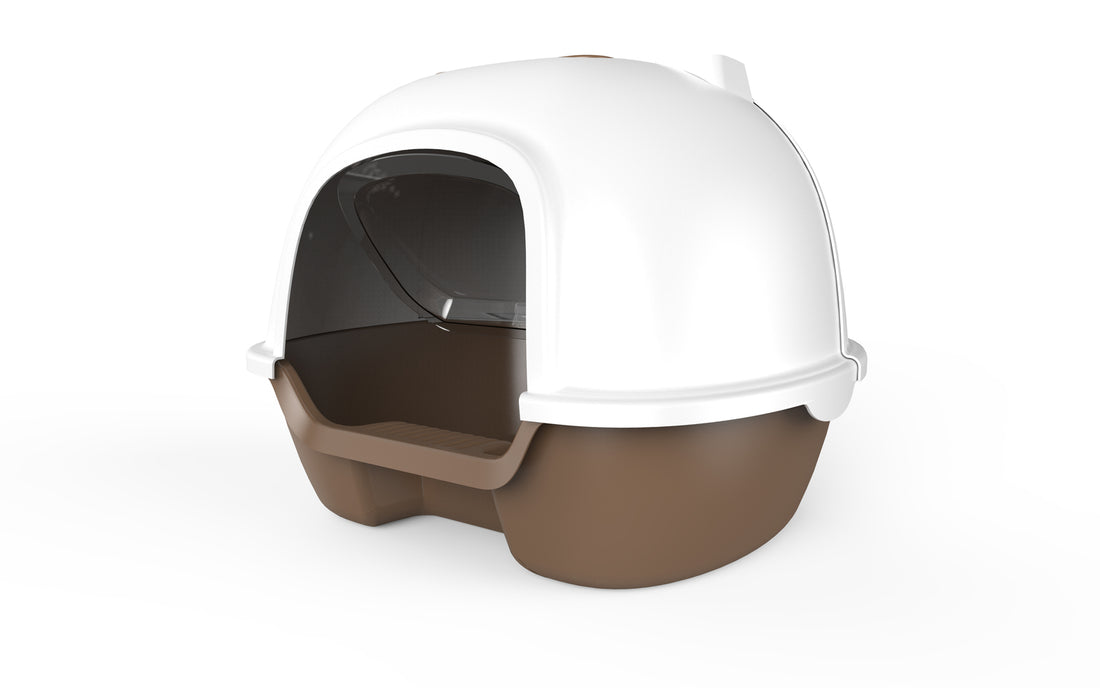 YES4PETS Cat Toilet Litter Box Portable Hooded Tray House with Handle and Scoop Brown-Pet Care &gt; Cat Supplies-PEROZ Accessories