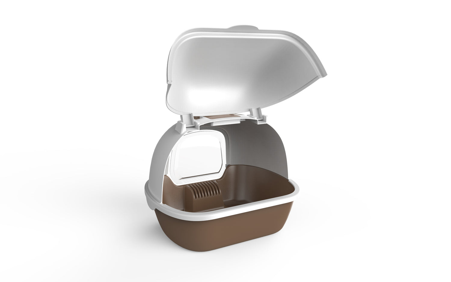 YES4PETS Cat Toilet Litter Box Portable Hooded Tray House with Handle and Scoop Brown-Pet Care &gt; Cat Supplies-PEROZ Accessories