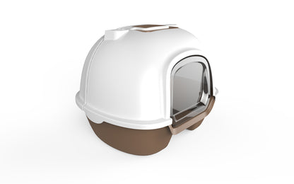 YES4PETS Cat Toilet Litter Box Portable Hooded Tray House with Handle and Scoop Brown-Pet Care &gt; Cat Supplies-PEROZ Accessories