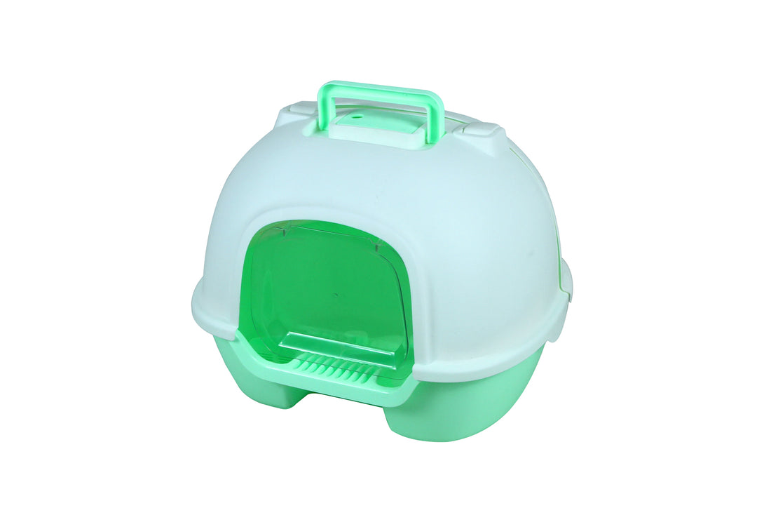 YES4PETS Portable Hooded Cat Kitten Toilet Litter Box Tray House with Handle and Scoop Green-Pet Care &gt; Cat Supplies-PEROZ Accessories