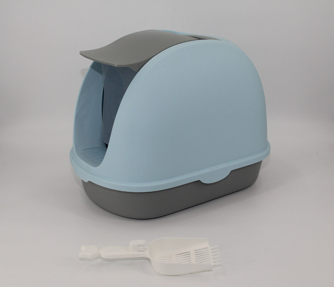 YES4PETS Portable Hooded Cat Toilet Litter Box Tray House with Handle and Scoop Blue-Pet Care &gt; Cat Supplies-PEROZ Accessories