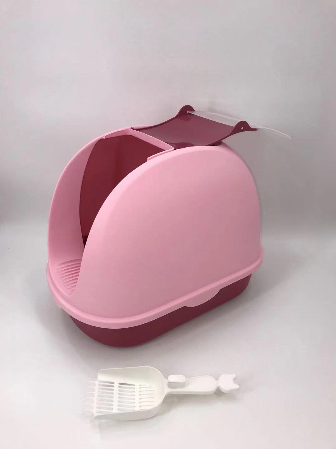 YES4PETS Portable Hooded Cat Toilet Litter Box Tray House with Handle and Scoop Pink-Pet Care &gt; Cat Supplies-PEROZ Accessories