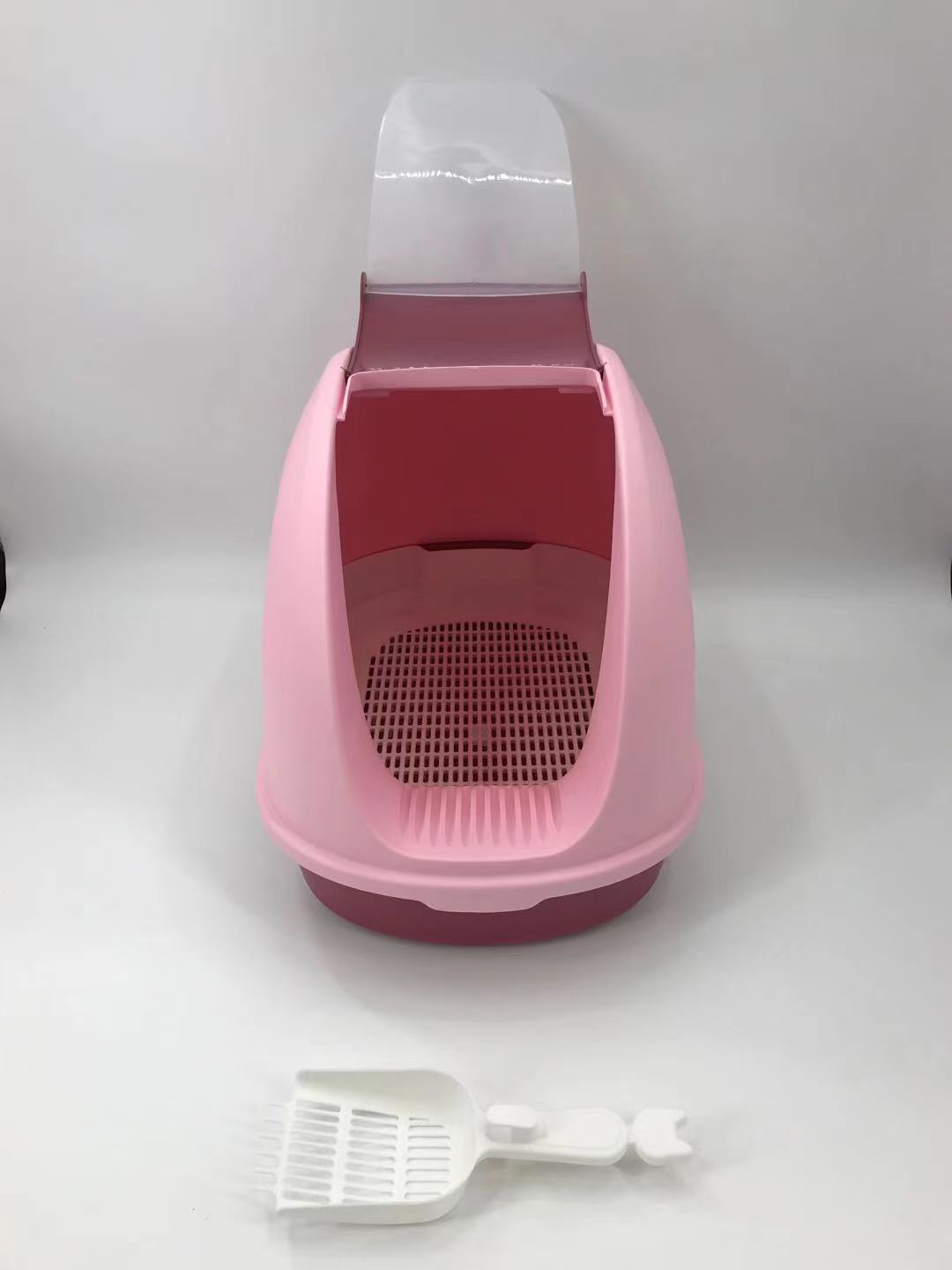 YES4PETS Portable Hooded Cat Toilet Litter Box Tray House With Scoop and Grid Tray Pink-Pet Care &gt; Cat Supplies-PEROZ Accessories