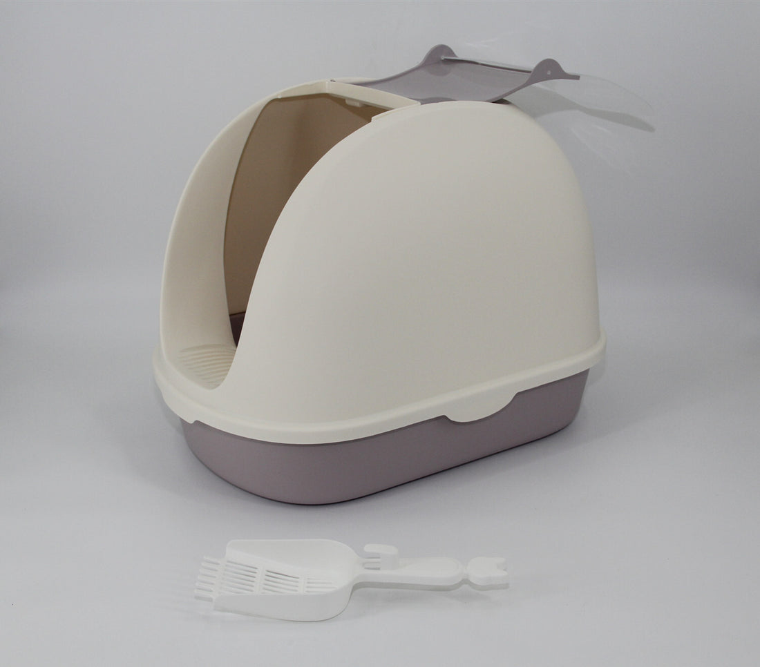 YES4PETS Portable Hooded Cat Toilet Litter Box Tray House with Handle and Scoop White-Pet Care &gt; Cat Supplies-PEROZ Accessories