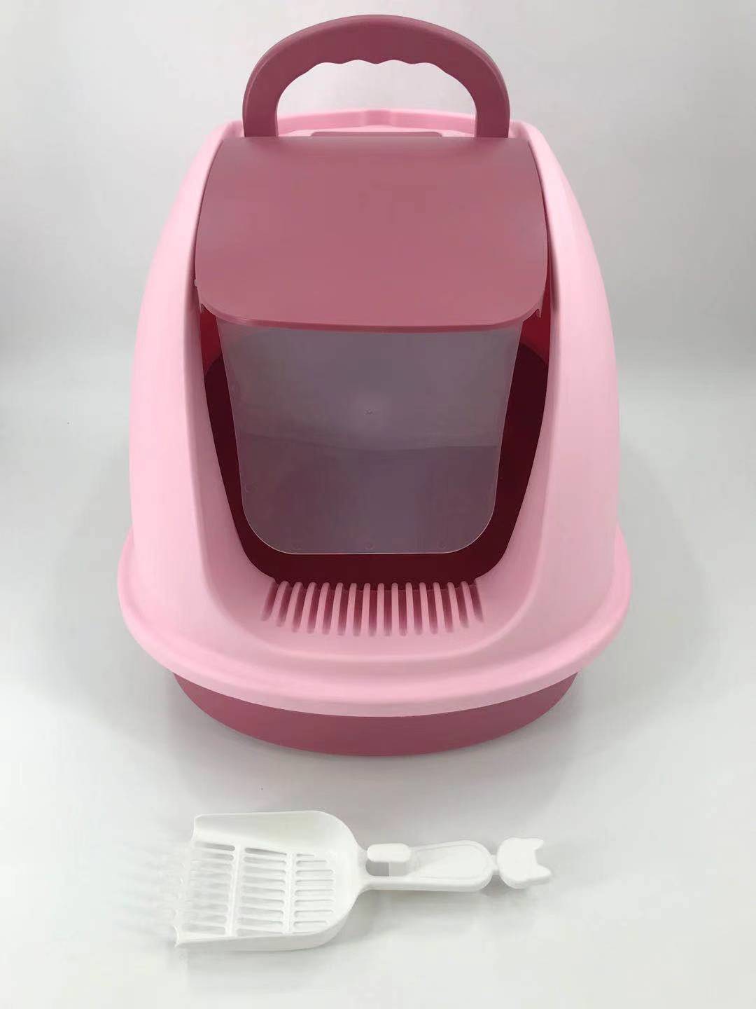 YES4PETS XL Portable Hooded Cat Toilet Litter Box Tray House with Charcoal Filter and Scoop Pink-Pet Care &gt; Cat Supplies-PEROZ Accessories