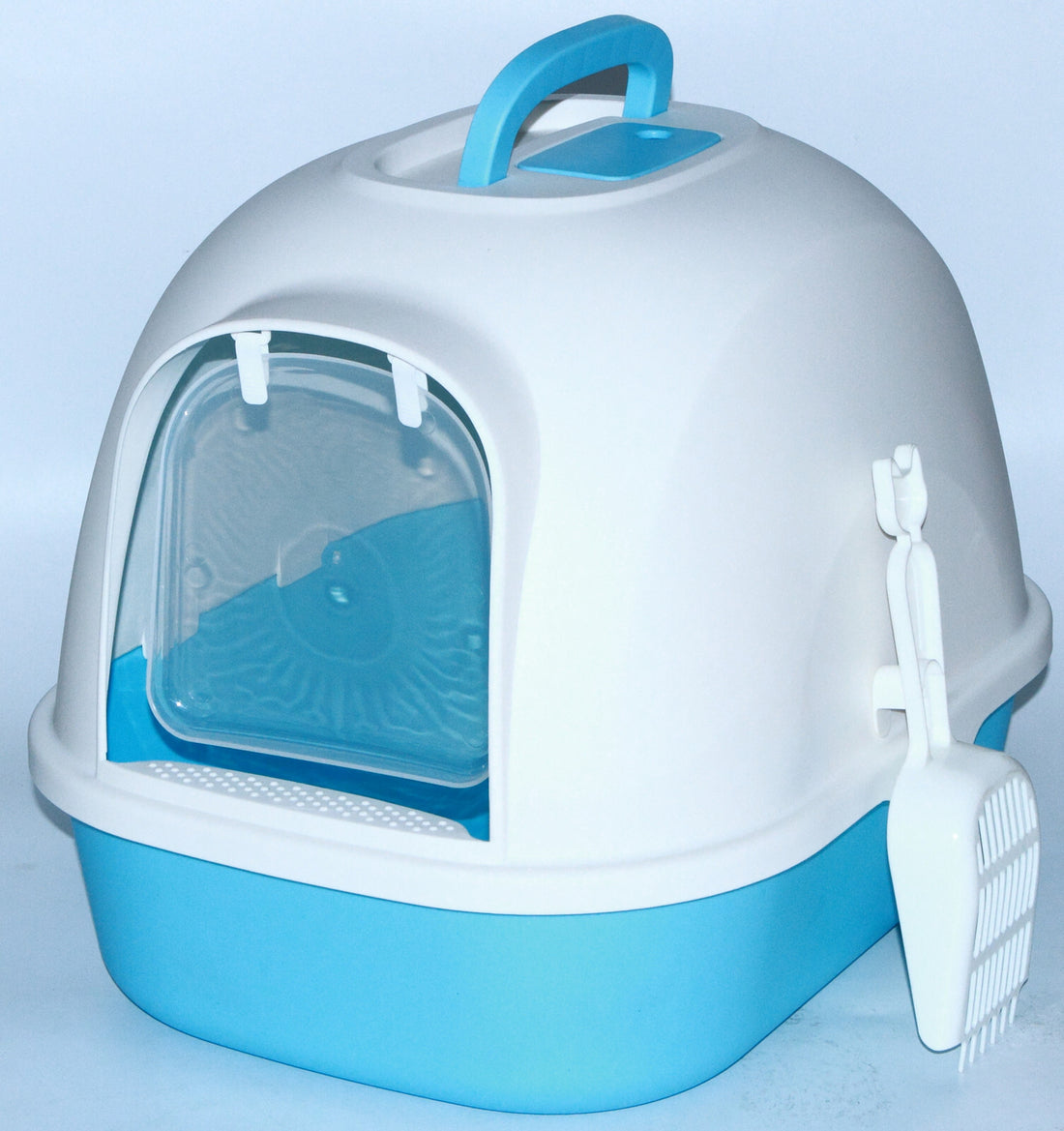 YES4PETS Portable Hooded Cat Toilet Litter Box Tray House with Handle and Scoop Blue-Pet Care &gt; Cat Supplies-PEROZ Accessories
