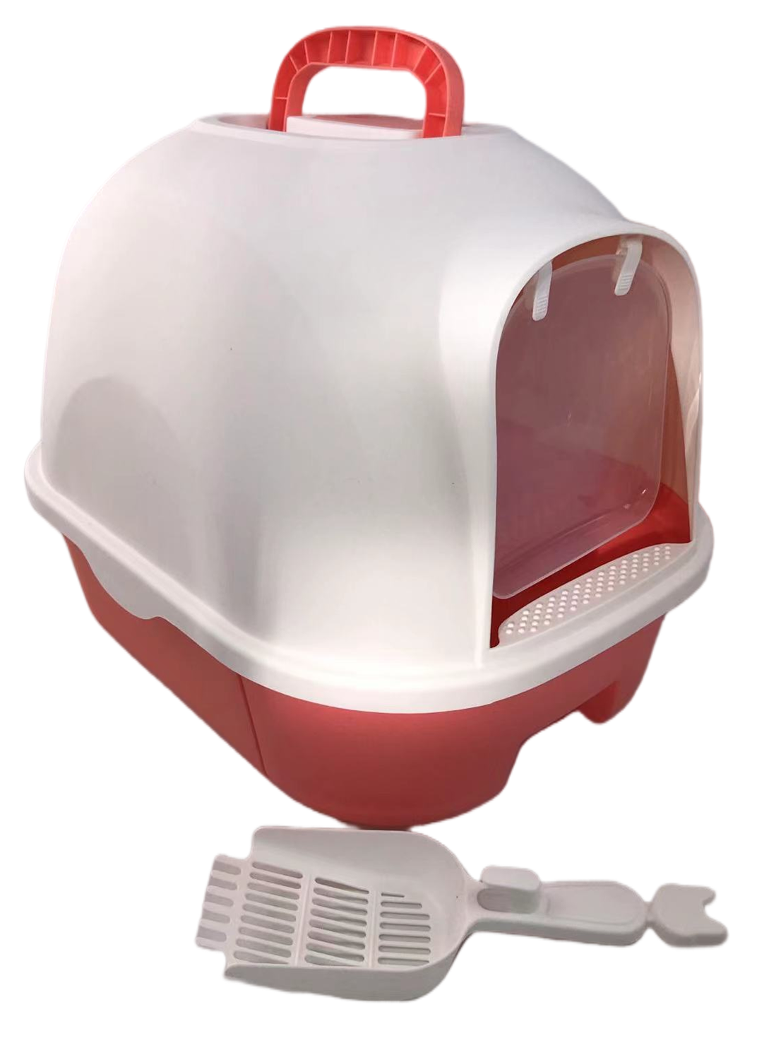 YES4PETS Large Hooded Cat Toilet Litter Box Tray House With Drawer and Scoop Red-Pet Care &gt; Cat Supplies-PEROZ Accessories