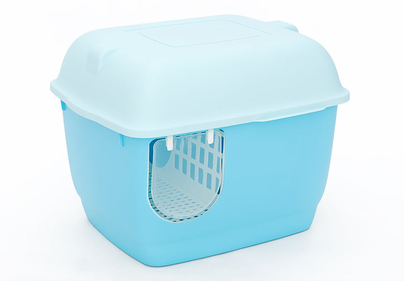 YES4PETS XL Portable Hooded Cat Toilet Litter Box Tray House with Handle and Scoop Blue-Pet Care &gt; Cat Supplies-PEROZ Accessories