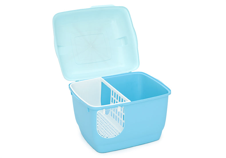 YES4PETS XL Portable Hooded Cat Toilet Litter Box Tray House with Handle and Scoop Blue-Pet Care &gt; Cat Supplies-PEROZ Accessories