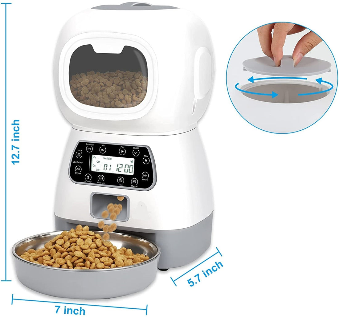 YES4PETS 3.5L Visible Automatic Digital Pet Dog Cat Feeder Food Bowl Dispenser-Pet Care &gt; Dog Supplies-PEROZ Accessories