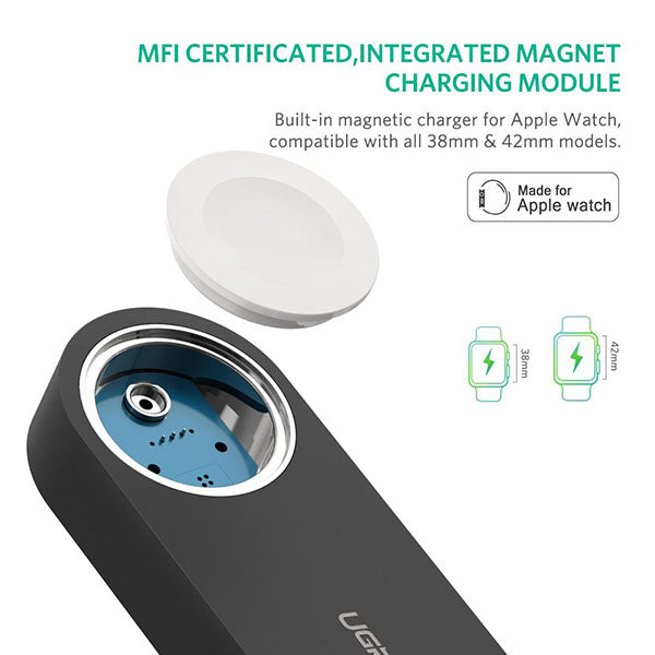 UGREEN Apple i-Watch 2200mAh Black Power Bank (20844)-Electronics &gt; Computer Accessories-PEROZ Accessories