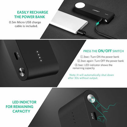 UGREEN Apple i-Watch 2200mAh Black Power Bank (20844)-Electronics &gt; Computer Accessories-PEROZ Accessories