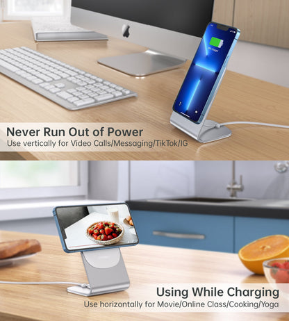 CHOETECH MIX00117SL Magasafe Fast Wireless Charger Stand Holder For iPhone 13/12 (H047+T517)-Chargers-PEROZ Accessories