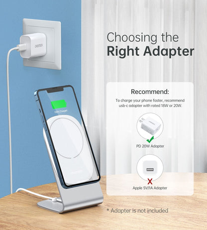 CHOETECH MIX00117SL Magasafe Fast Wireless Charger Stand Holder For iPhone 13/12 (H047+T517)-Chargers-PEROZ Accessories