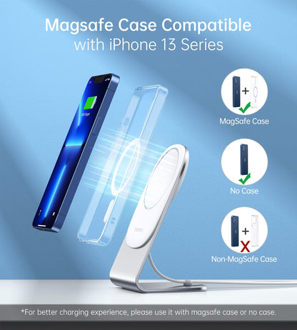 CHOETECH MIX00117SL Magasafe Fast Wireless Charger Stand Holder For iPhone 13/12 (H047+T517)-Chargers-PEROZ Accessories