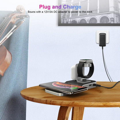 CHOETECH T316 4-in-1 Wireless Charging Station for iPhone/Apple Watch/iPod and all Qi Wireless Cell phones-Chargers-PEROZ Accessories