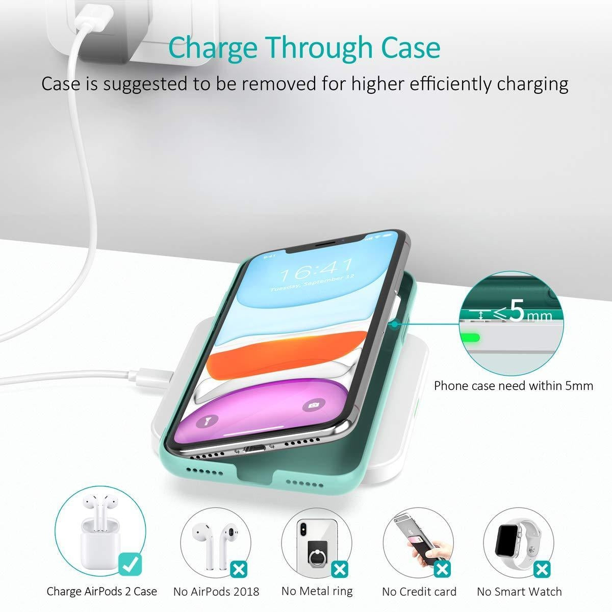 CHOETECH T511BW Qi Certified Fast Wireless Charging Pad Black And White 2 Pack-Chargers-PEROZ Accessories