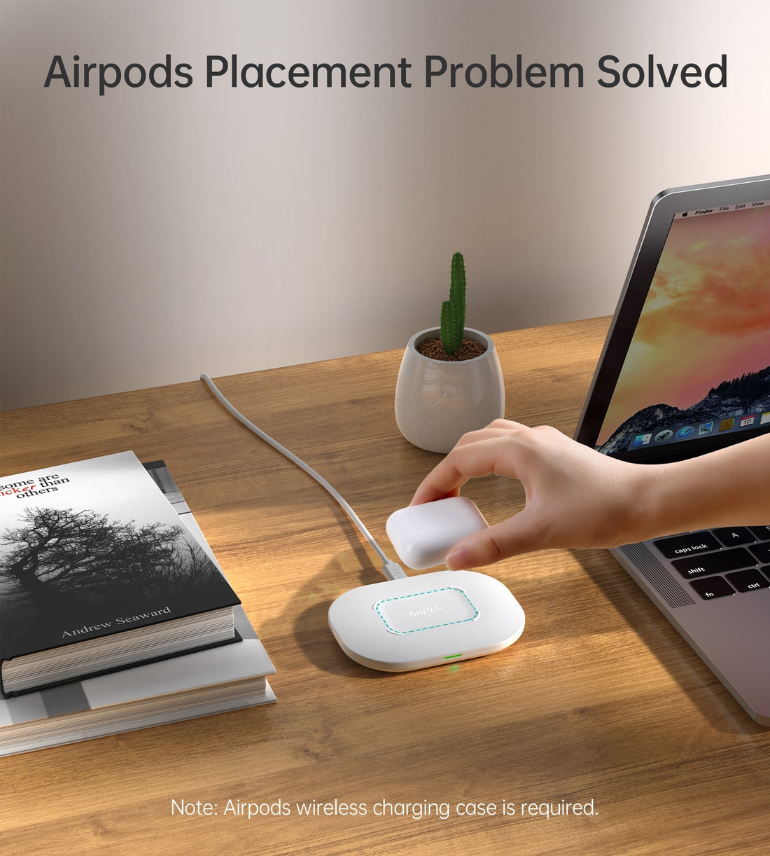 CHOETECH T550-F Airpods/Phone Wireless Fast Charging Pad-Chargers-PEROZ Accessories