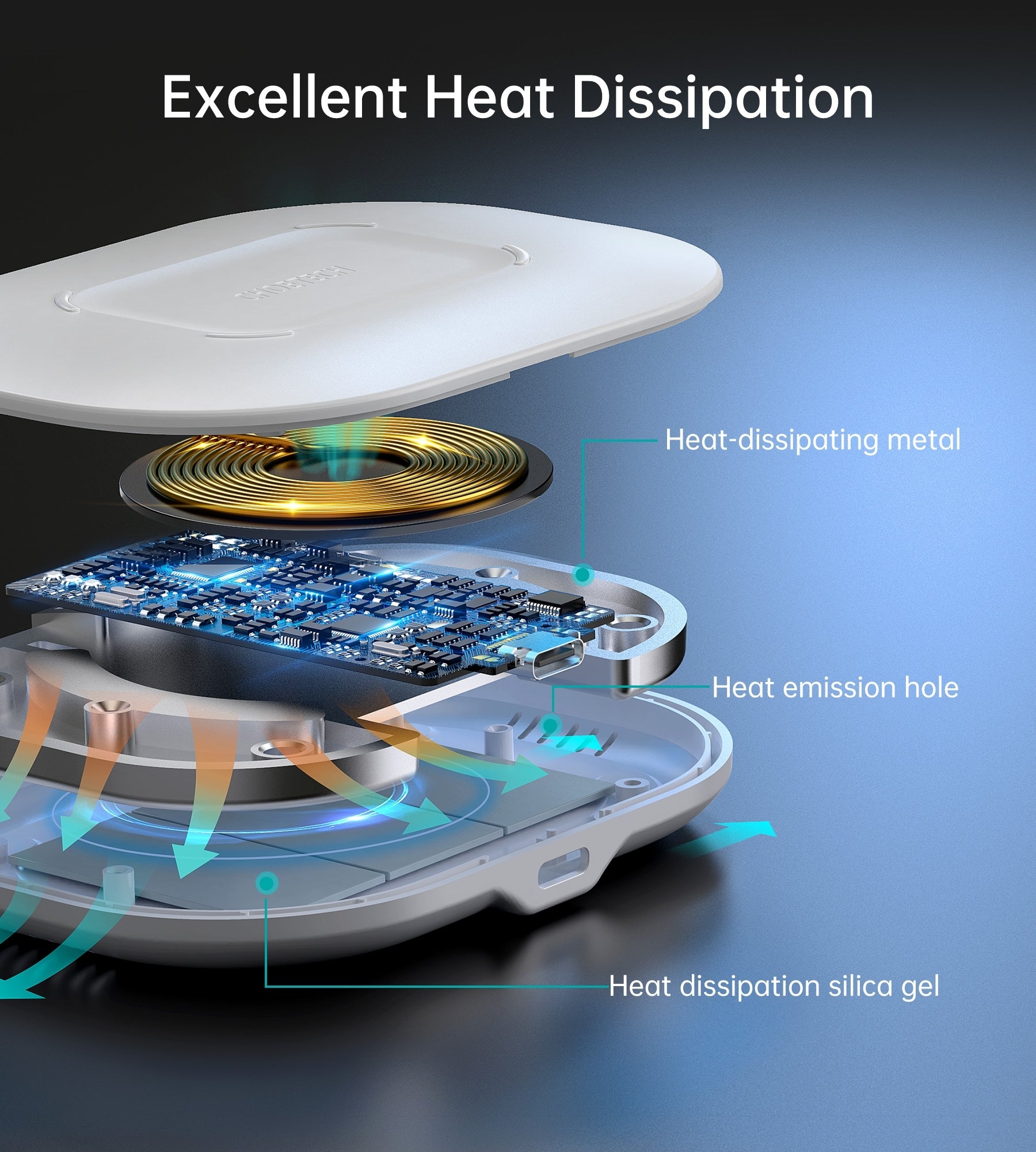 CHOETECH T550-F Airpods/Phone Wireless Fast Charging Pad-Chargers-PEROZ Accessories