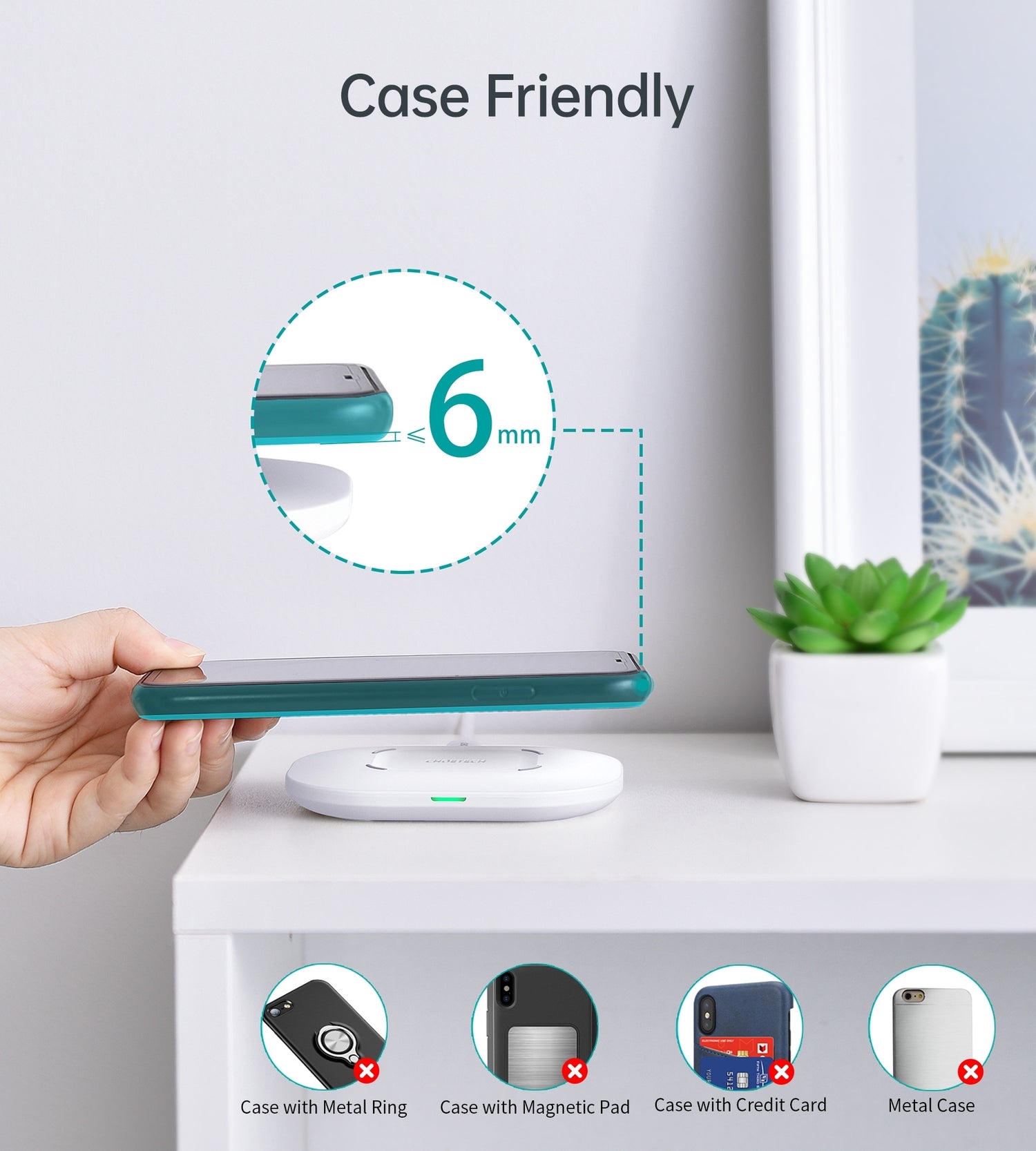 CHOETECH T550-F Airpods/Phone Wireless Fast Charging Pad-Chargers-PEROZ Accessories