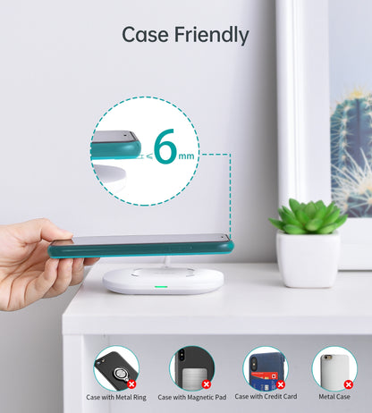 CHOETECH T550-F Airpods/Phone Wireless Fast Charging Pad-Chargers-PEROZ Accessories