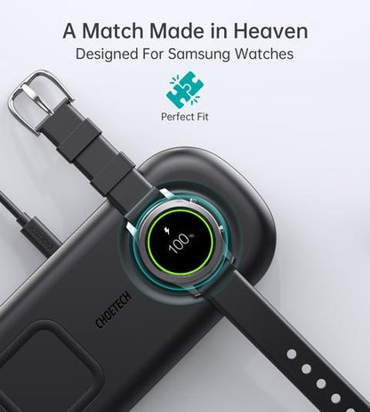 Choetech T570-S 2-in-1 Wireless Charger, 10W Max Wireless Charging Pad with Adapter for Galaxy Watch-Electronics &gt; Mobile Accessories-PEROZ Accessories
